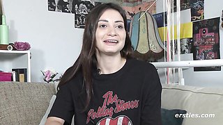 Outstanding Magic's small tits brunette action