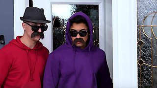 Stepsons tricking their masseuse stepmoms