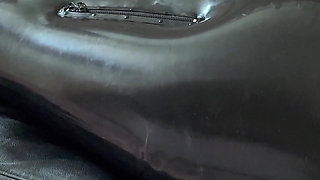 Wife Punishes Her Slave in Full-body-inflate Latex Bag - Estim - Restricted Breathing - Bagged