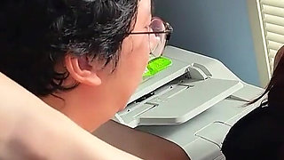 Asian Office Girl Cheating Boss Explodes in the Office