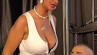 Stella Cruella Rough BDSM Latex Gloves Domination - Big Tits MILF Punishes Slave