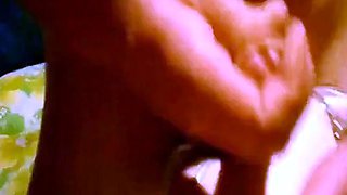 Amateur Femdom Footjob with Nylons