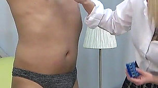 College Girl's Game of Hitting Clothespins with a Whip to Remove Them